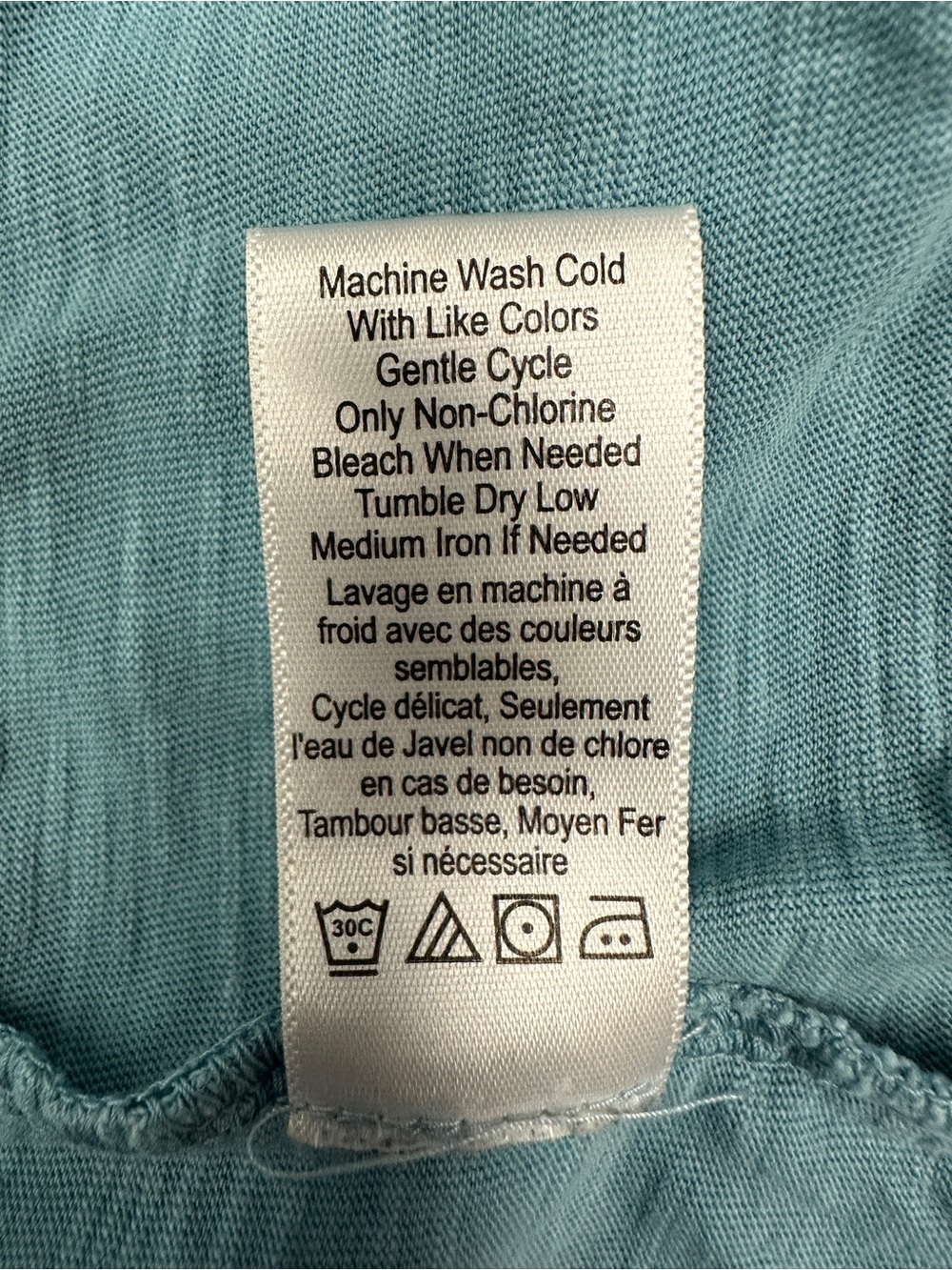Coldwater Creek ruffle floral lace 100% cotton Henley top in teal Size S - Picture 9 of 9